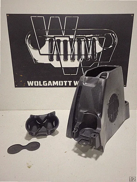 03-06 Jeep TJ Wrangler Rear Section Center Console & 2 Cupholder Inserts SLATE