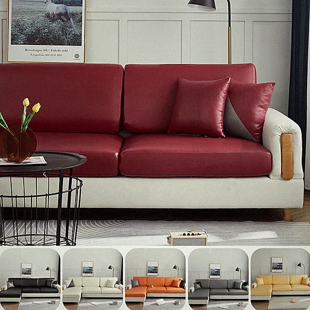 1/2/3/4 PU Leather Sofa Cushion Cover Waterproof Sofa Couch Seat Cover Full Wrap