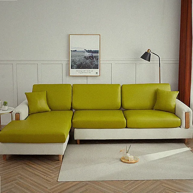 1/2/3/4 PU Leather Sofa Cushion Cover Waterproof Sofa Couch Seat Cover Full Wrap