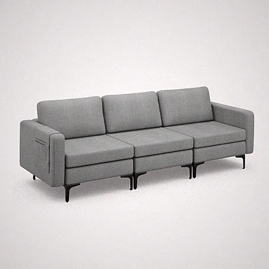 1/2/3/4-Seat Convertible Sectional Sofa with Reversible Ottoman-3-Seat - Color