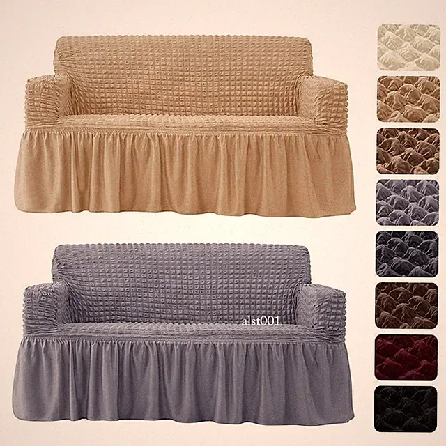 1/2/3/4 Seat Seersucker Sofa Cover Stretch Thick Corner Protector Armchair Cover