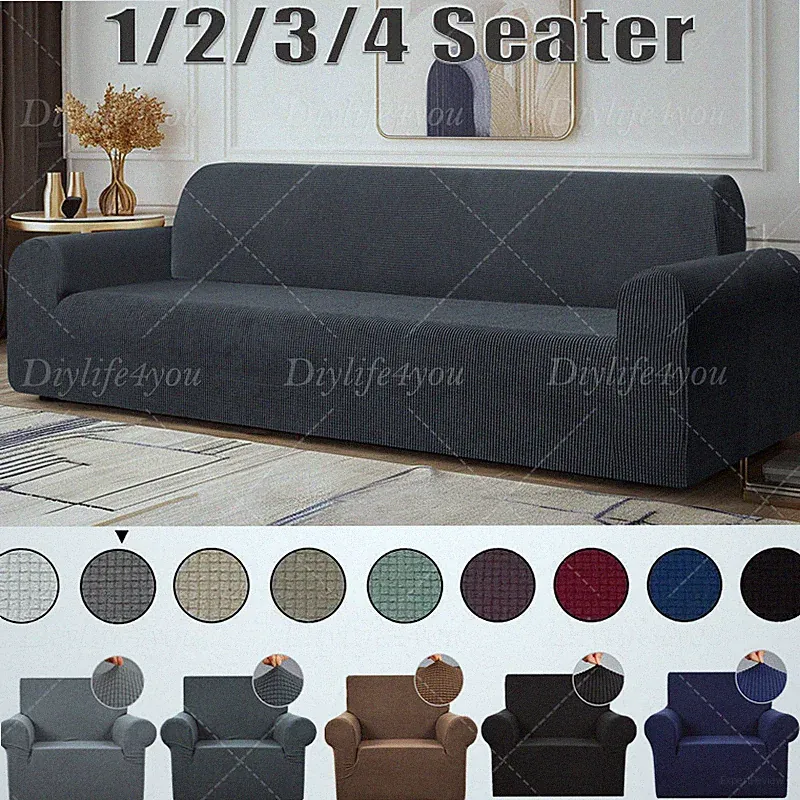1/2/3/4 Seater Elastic High STRETCH SOFA COVERS Sofa Slipcover Protector Settee