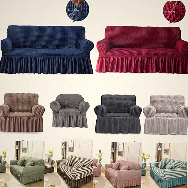1/2/3/4 Seater Elastic Lattice Sofa Couch Covers Armchair Slipcover Protector