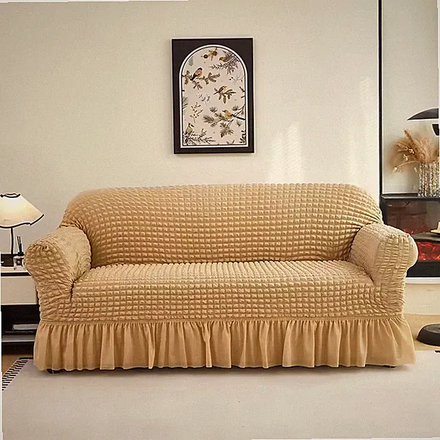 1/2/3/4 Seater Elastic Sofa Covers 3D Bubble Lattice Couch Loveseat Slipcover