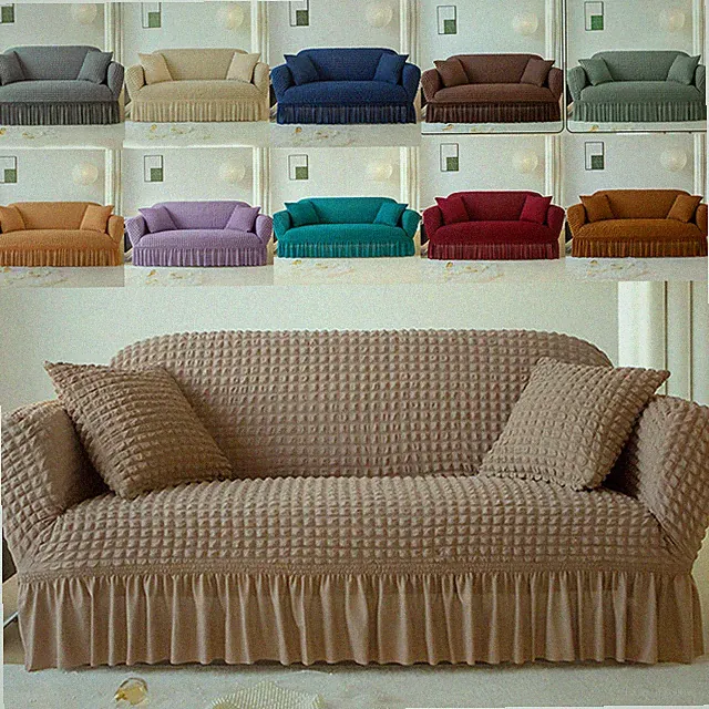 1/2/3/4 Seater Elastic Sofa Covers 3D Bubble Lattice Couch Loveseat Slipcover