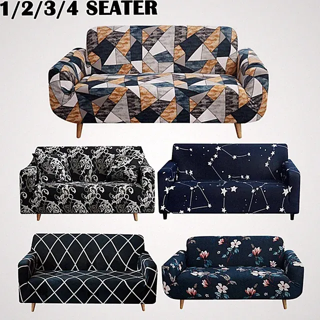 1/2/3/4 Seater Floral Printed Sofa Couch Cover Stretch Slipcover Chair Protector