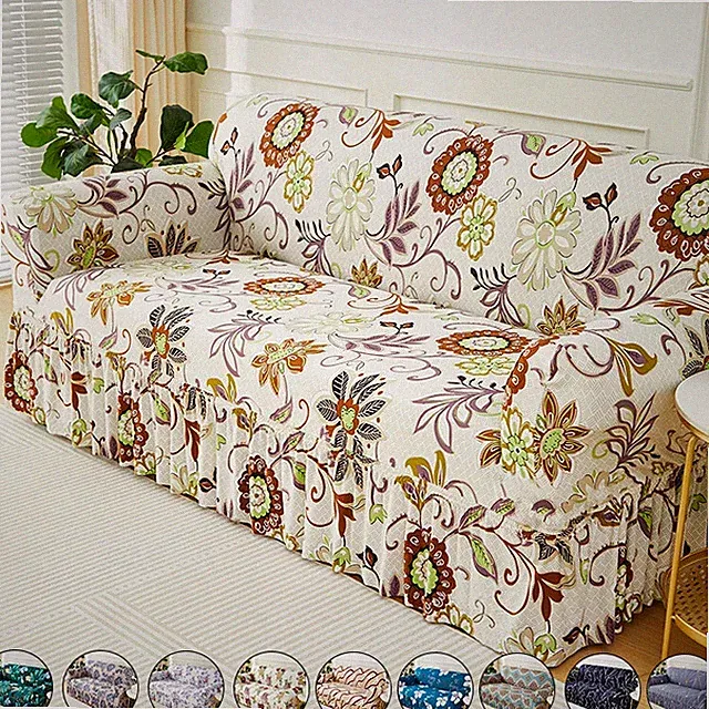 1/2/3/4 Seater High Stretch Sofa Cover Seersucker All Cover Couch Slipcovers