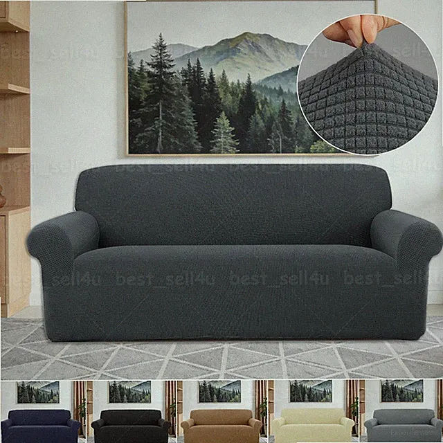 1/2/3/4 Seater Jacquard Sofa Slipcover Elastic Couch Covers Dustproof Protector