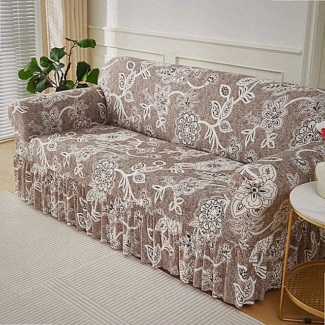 1 2 3 4 Seater Sofa Slipcover High Stretch Couch Cover W/ Skirt Sofa Protector