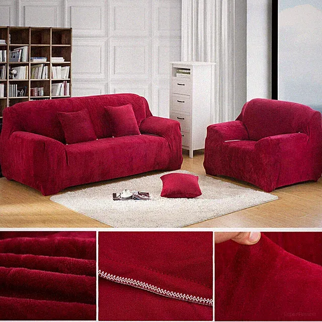 1/2/3/4 Seater Stretch Plush Couch Cover Velvet Sofa Slipcover Protector