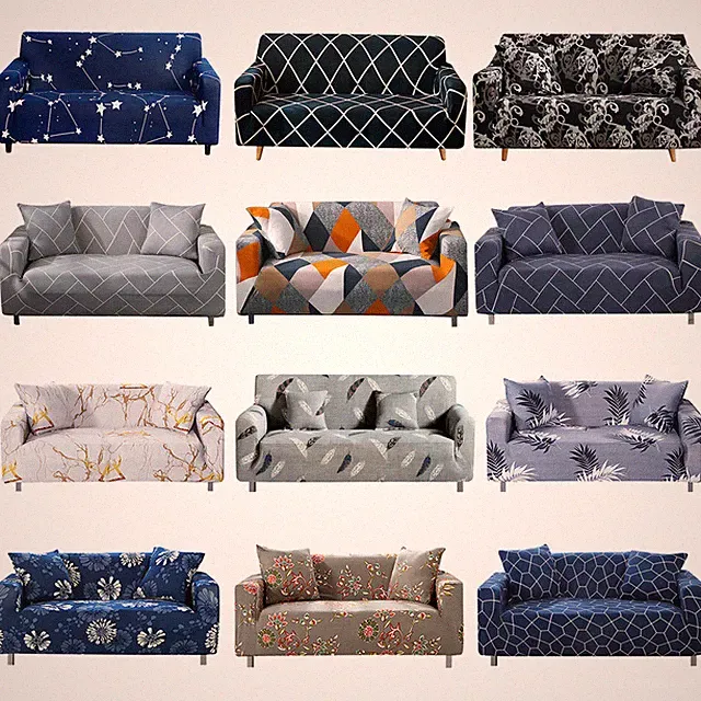 1 2 3 4 Seater Stretch Printed Slipcover Sofa Covers Chair Couch Cover Protector