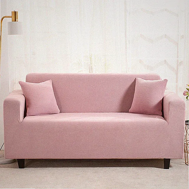 1/2/3/4 Seater Stretch Sofa Cover Loveseat Couch Protector Solid Slipcover Decor