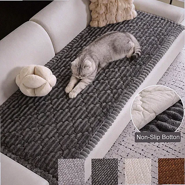 1/2/3 Seat Couch Cover for Dogs Washable Non-Slip Pet Fuzzy Sofa Pad Blanket