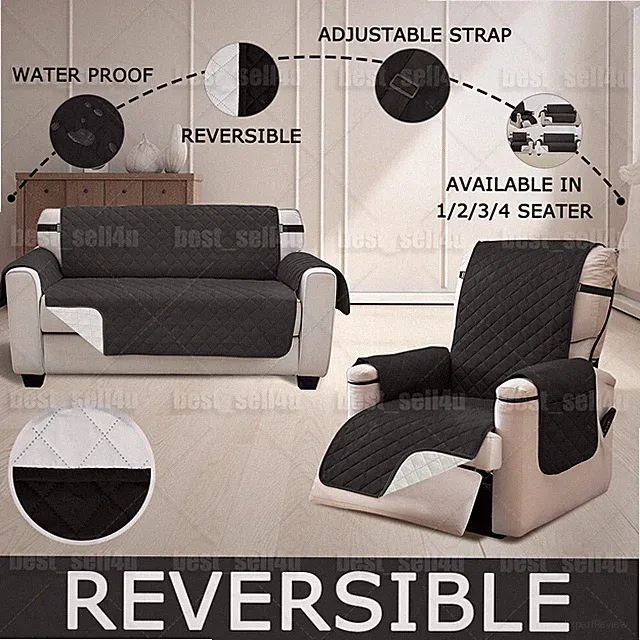 1/2/3 Seat Quilted Sofa Cover Water Resistant Couch Slipcover Protector Pet Mat