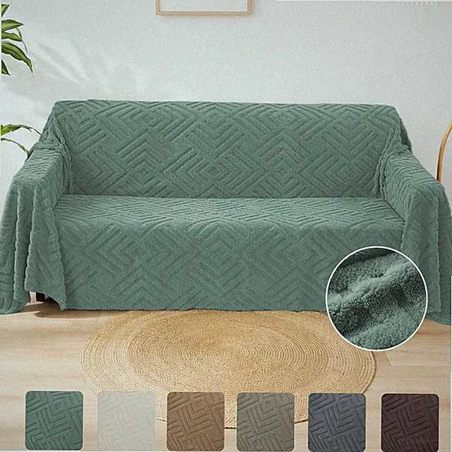 1 2 3 Seat Recliner Sofa Mat Solid Color Sofa Covers Slipcovers Armchair Towel