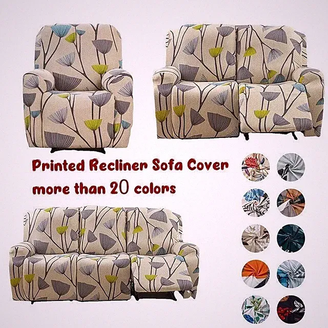 1/2/3 Seater Printed Recliner Sofa Cover Armchair Cover Sofa Protector Covers