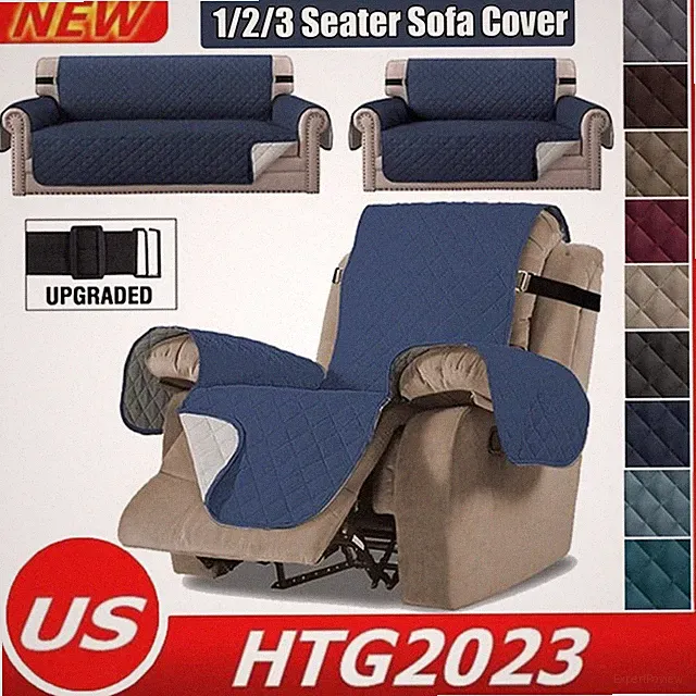 1/2/3 Seater Quilted Sofa Cover Waterproof Non Slip Couch Pet Protector Mat