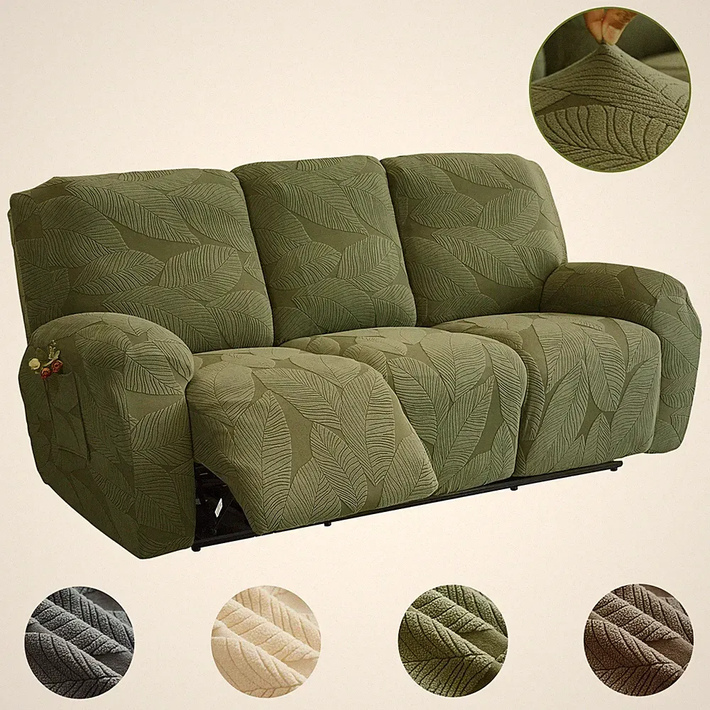 1/2/3 Seater Recliner Sofa Cover Stretch Non-Slip Couch Protector With Armrest