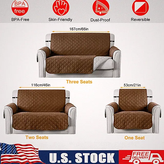 1 2 3 Seater Reversible Slipcover Sofa Covers Loveseat Couch Furniture Protector