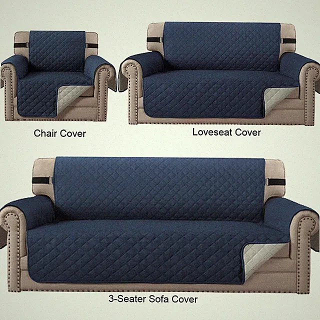 1/2/3 Seater Sofa Cover Reversible Quilted Chair Couch Slipcover Protector Mat