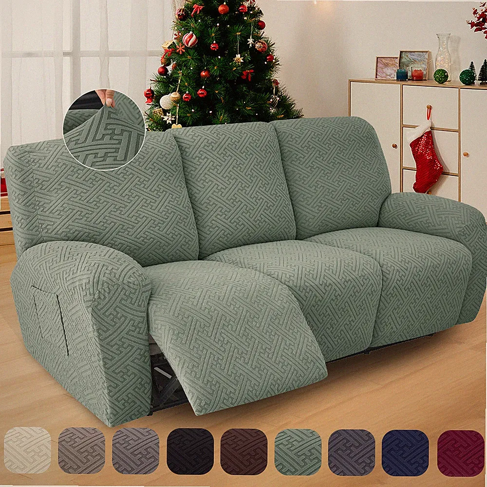 1/2/3 Seater Elastic Recliner Sofa Cover Stretch Armchair Covers Couch Slipcover
