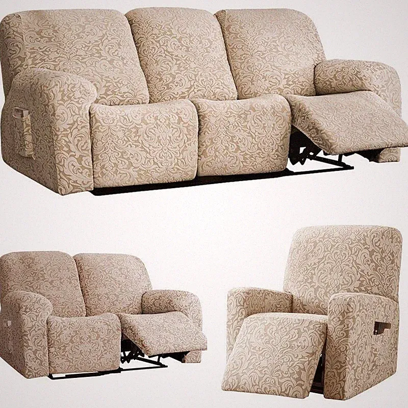 1/2/3Seater Elastic Recliner Sofa Cover Slipcover Jacquard Reclining Chair Cover