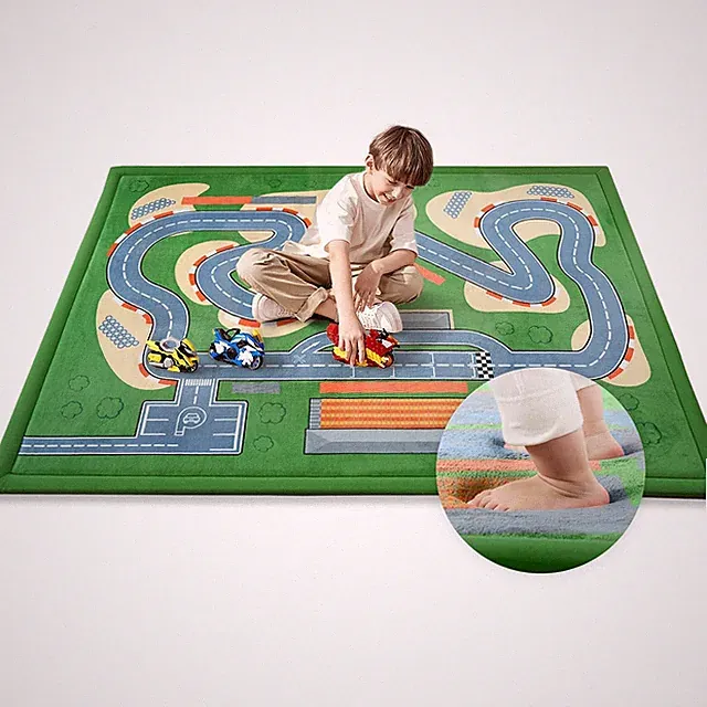 1.3" Thick Educational Baby Floor Play Mat 59X79, Basic Padded Memory Foam Kids