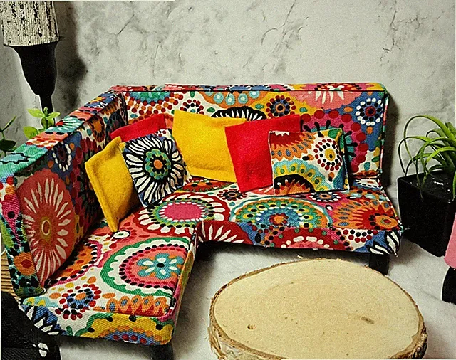 1/6 scale barbie-style handmade furniture-sofa Sectional