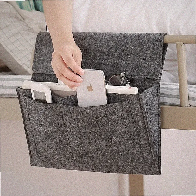 1 pc Felt Hanging Storage Bag Bed Sofa Organizer for Dorm Bedroom NEW