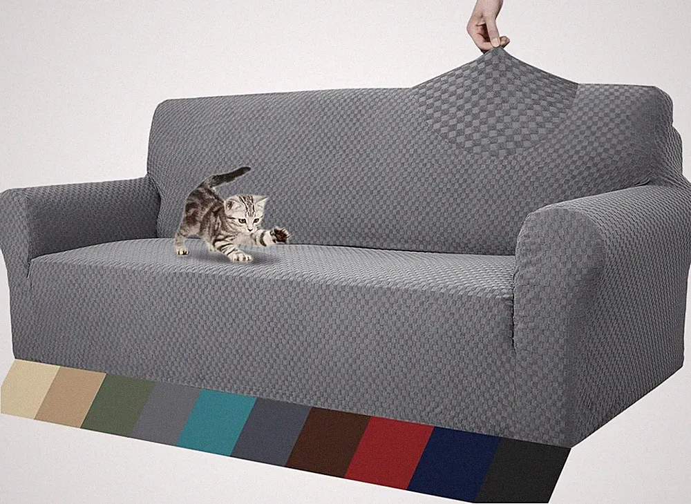 1 Piece Jacquard Couch Covers for 3 Cushion Couch Living Room High Stretch Sofa