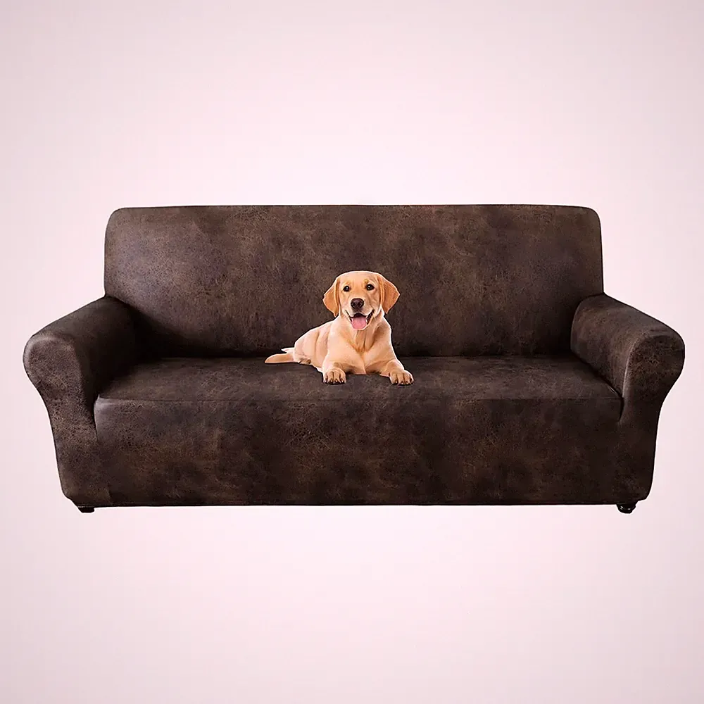 1-Piece Leather-Look Sofa Cover,Sofa Slipcover Width 78"-88"