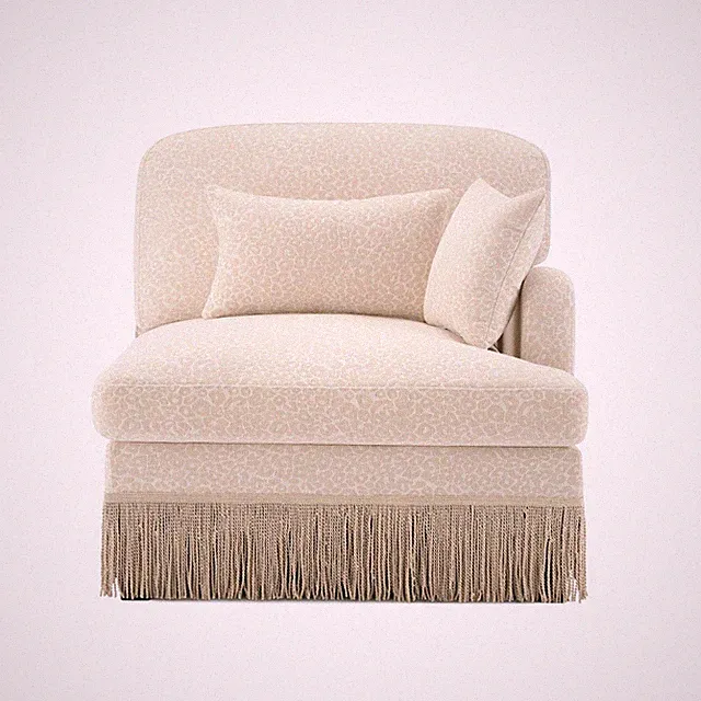 1 Seat Beige Brown Leopard Print Chenille Sofa with Pillows Ergonomic Support