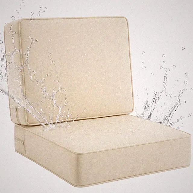 1 Set Outdoor Deep Seat Cushion Set, 24 X 24 X 6 Inch Waterproof Patio Chair Cus