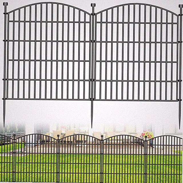 10 Panel No Dig Garden Fence, 32 in H x 23.6 ft L, Rustproof Animal Barrier