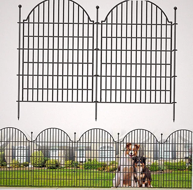 10 Panels No Dig Decorative Garden Fence for Yard, 40In (H) X 23.6Ft (L) Rustpro