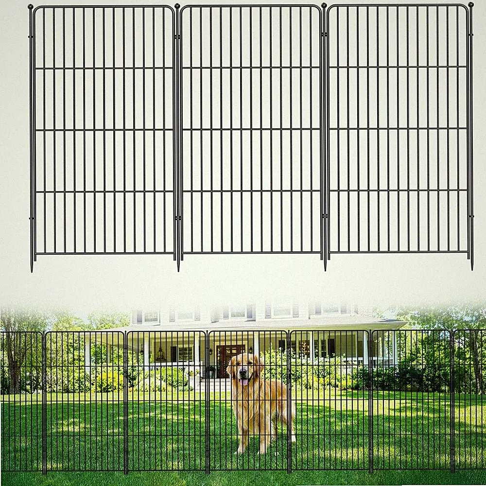 10 Panels No Dig Garden Fence 36In(H)X22.1Ft(L) Metal Fence Panels No Dig Fence
