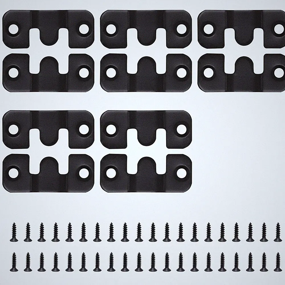 10 PCS Black Stainless Steel Sectional Couch Connectors 1Hole Sofa Clips