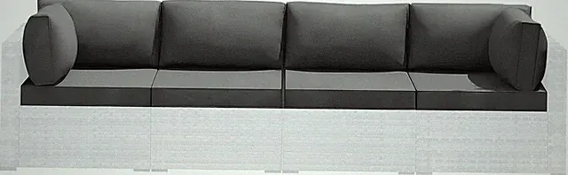 10-Piece Dark Gray Outdoor Patio Furniture Replacement Cushions Set