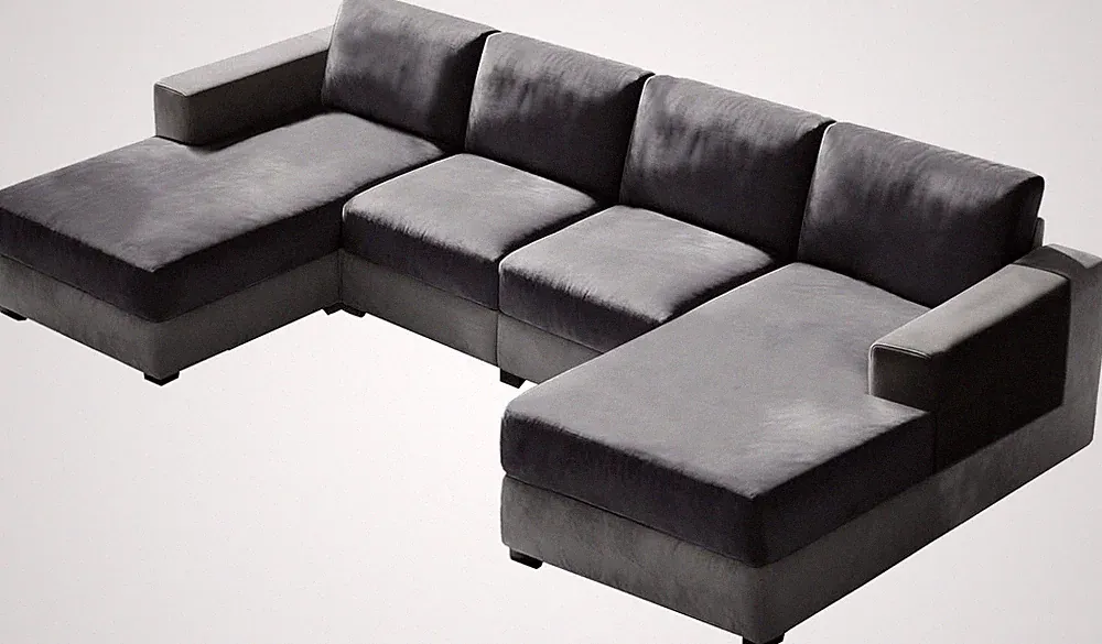 10 Pieces Sofa Cushion Covers for U-Shaped Modular Sectional Couch W/ 4 Seat 4