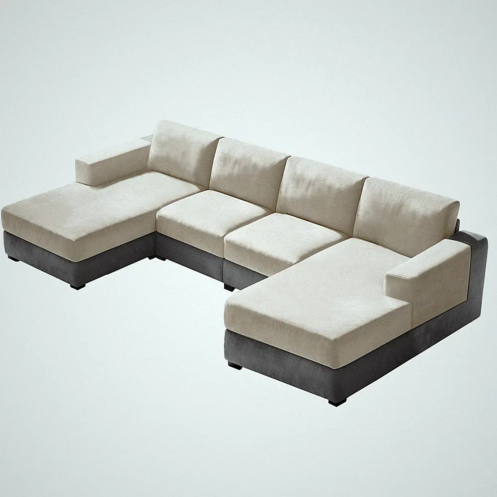 10 Pieces Sofa Cushion Covers for U-Shaped Modular Sectional Couch with 4 Sea...