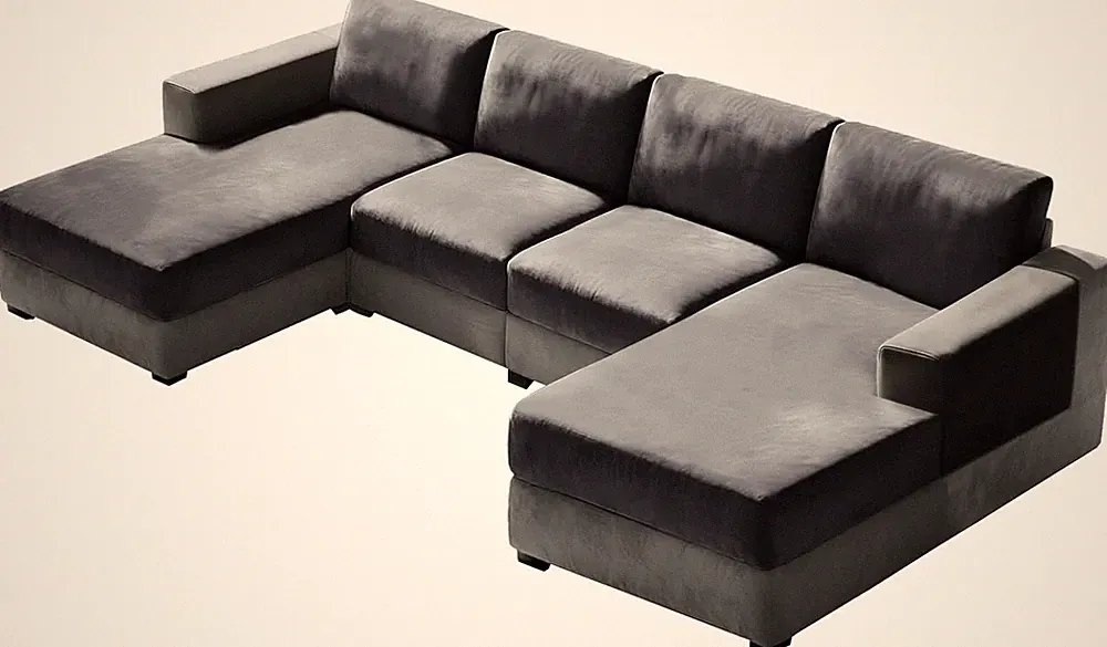 10 Pieces Sofa Cushion Covers U-Shaped Modular Sectional Couch W/ 4 Seat 4 Back