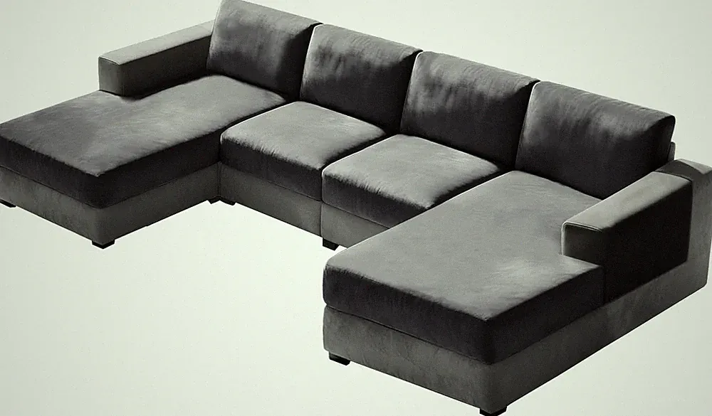 10 Pieces Sofa Cushion Covers U-Shaped Modular Sectional Couch W/ 4 Seat 4 Back