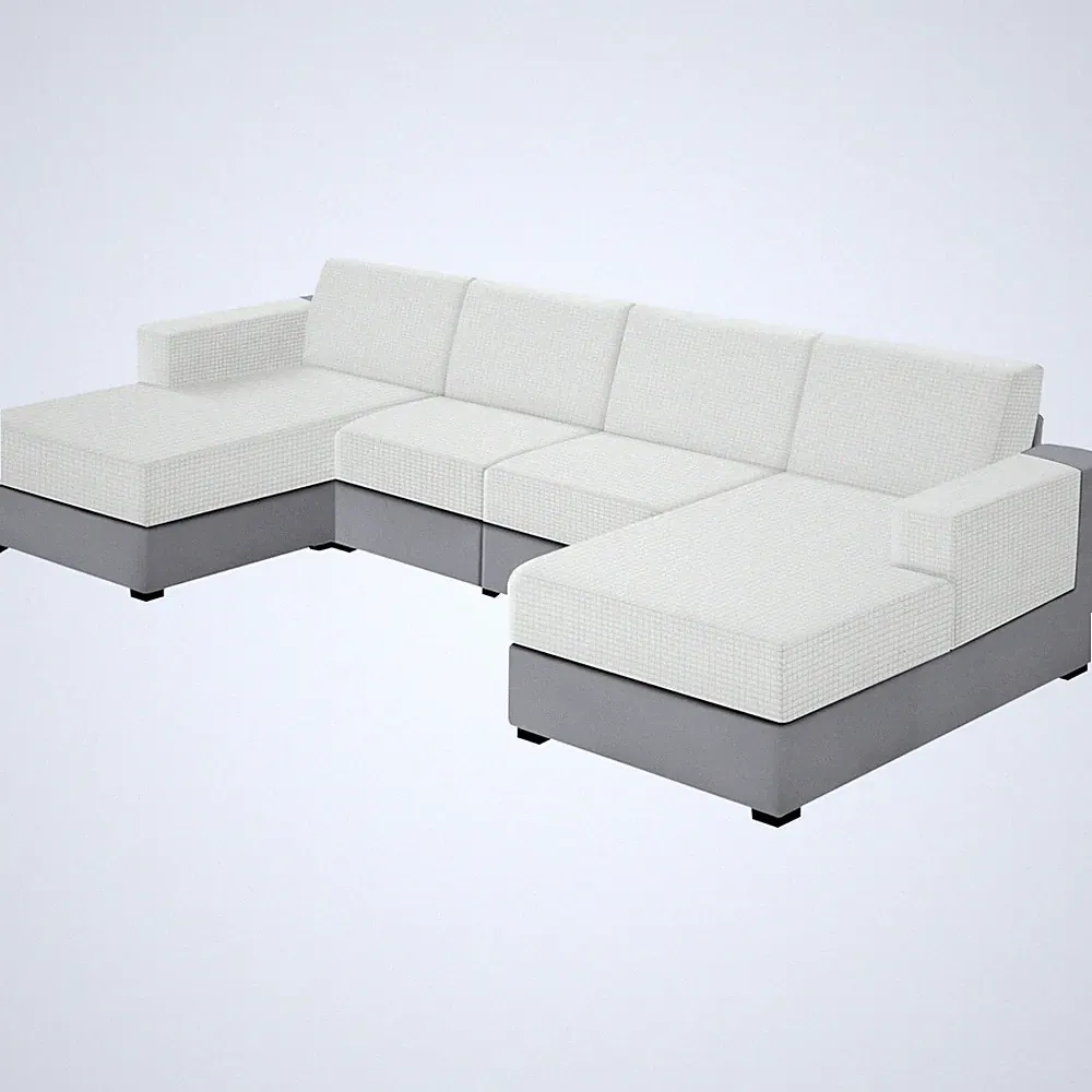 10 Pieces U Shaped Sectional Couch Covers 4 Seats + 4 Backs + 2 Arms, Stretch...