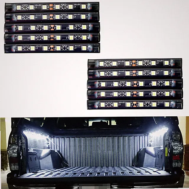 10-Section Waterproof White 60-LED Truck Bed Cargo Area Lighting Kit w/ Wiring