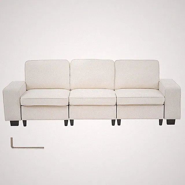 100-Inch Modular 3-Seater Sofa – Comfy Couch with Deep Seats & Hidden Storage, M