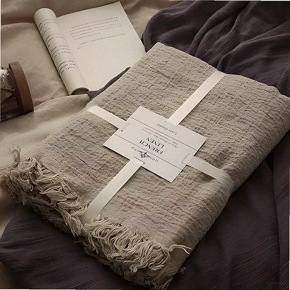 100% Linen Throw Blanket French Flax Lightweight Breathable Bed Sofa 79”