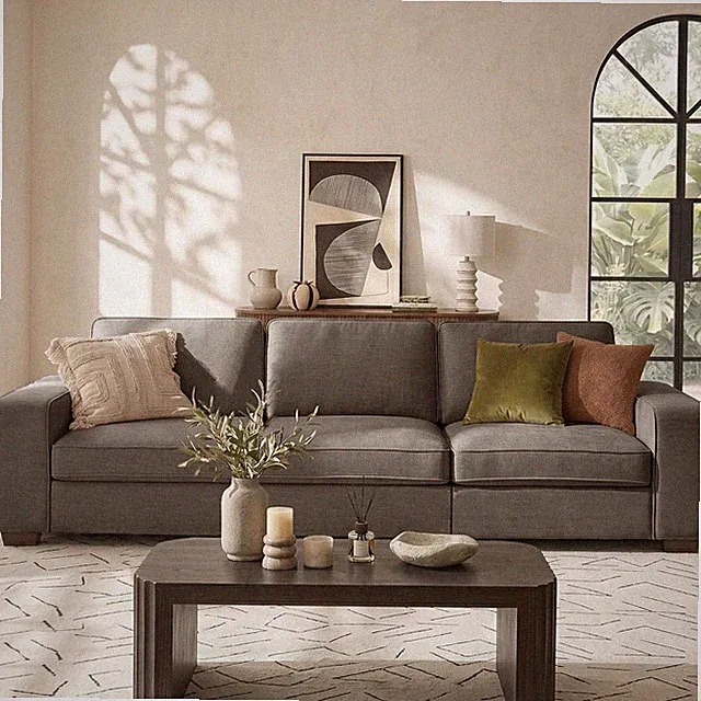 100" Modular 3-Seater Sofa with Seats Storage, Modern Chenille Sofa Couch, USB C