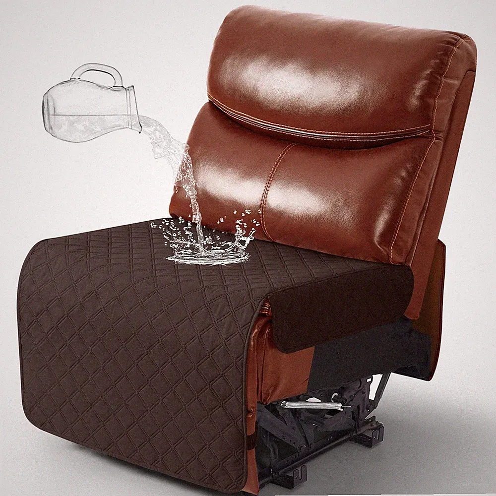 100% Waterproof Armless Chair Cover for Sectional Recliner Sofa - 1-Piece Ove...
