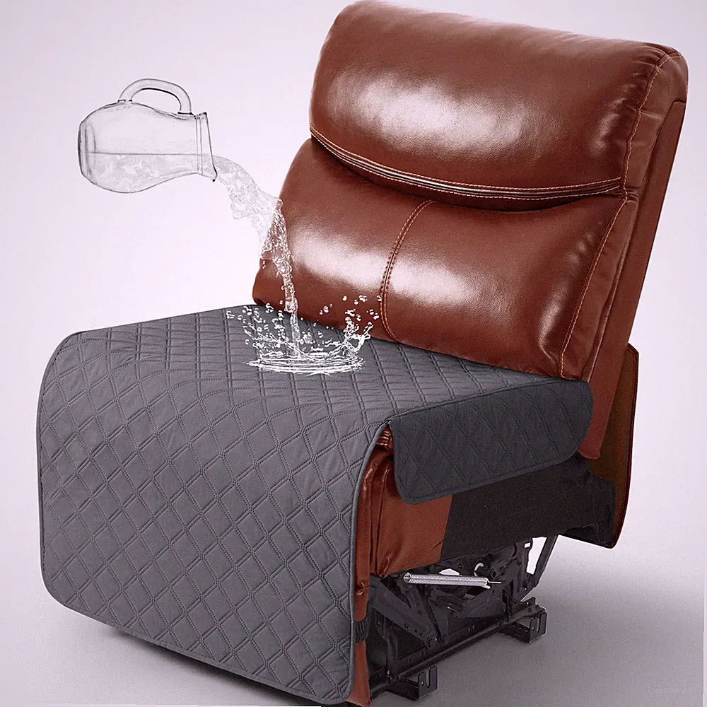 100% Waterproof Armless Chair Cover for Sectional Recliner Sofa - 1-Piece Ove...