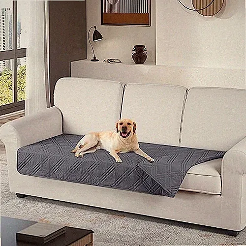 100% Waterproof Couch Cushion Cover Reversible Sofa Seat Cover for Dogs Pets...
